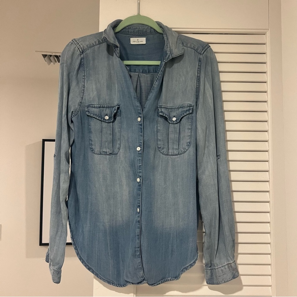 denim button up shirt
